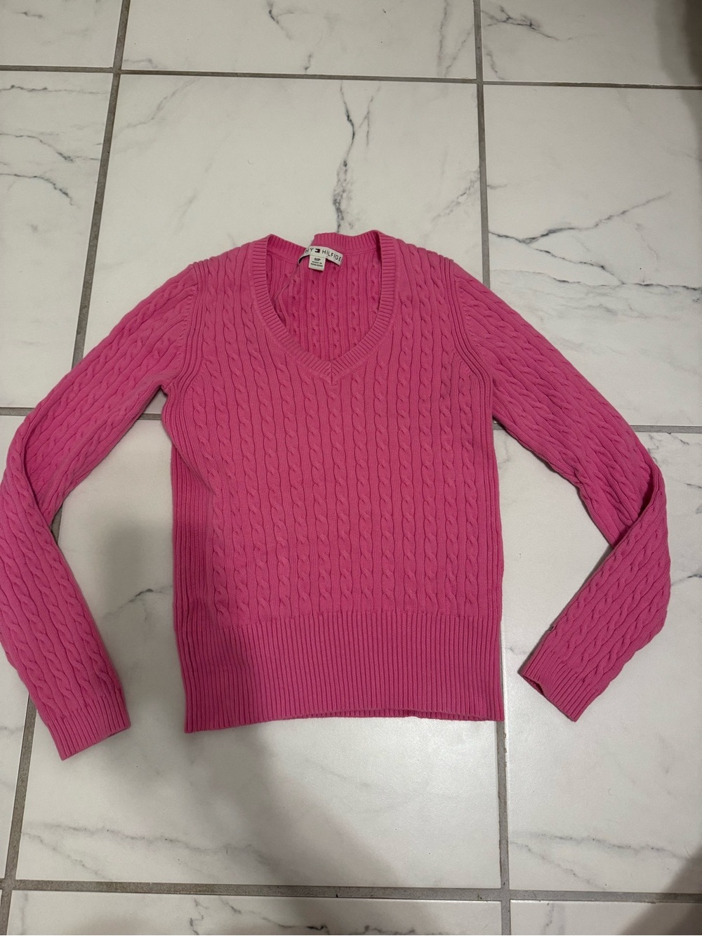 Pink Knit Tommy Hilfiger Vneck Sweater Women’s Size Small